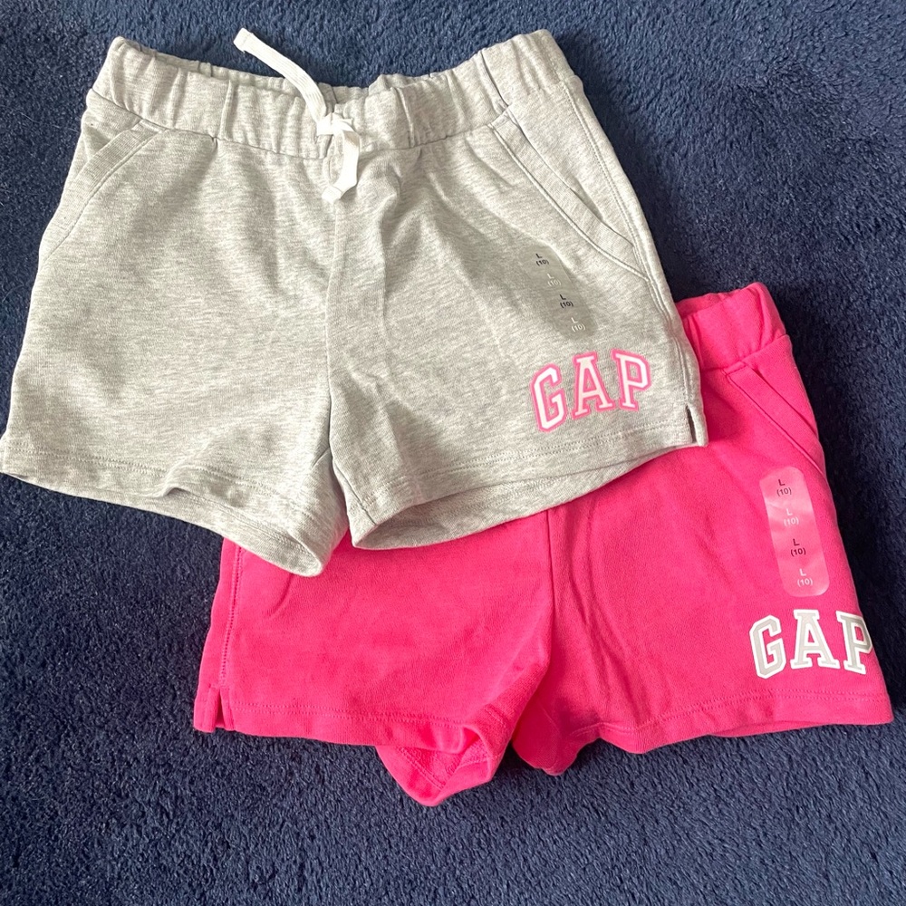 GAP Heather Gray and Vibrant Pink Shorts Duo